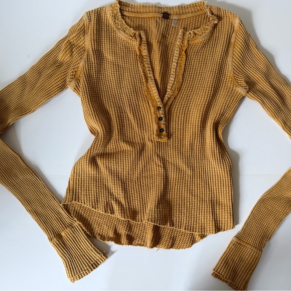 Free People XS thermal hoodie and long sleeve bundle! - Picture 5 of 8